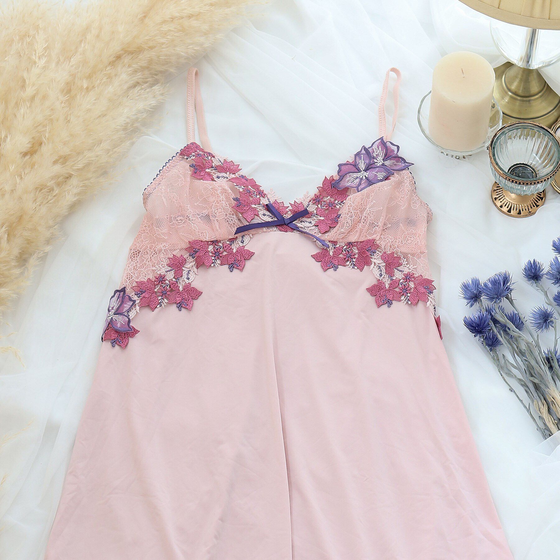 Risa Magli「エレーナ スリップ」|キャミソール|ピンク(070)