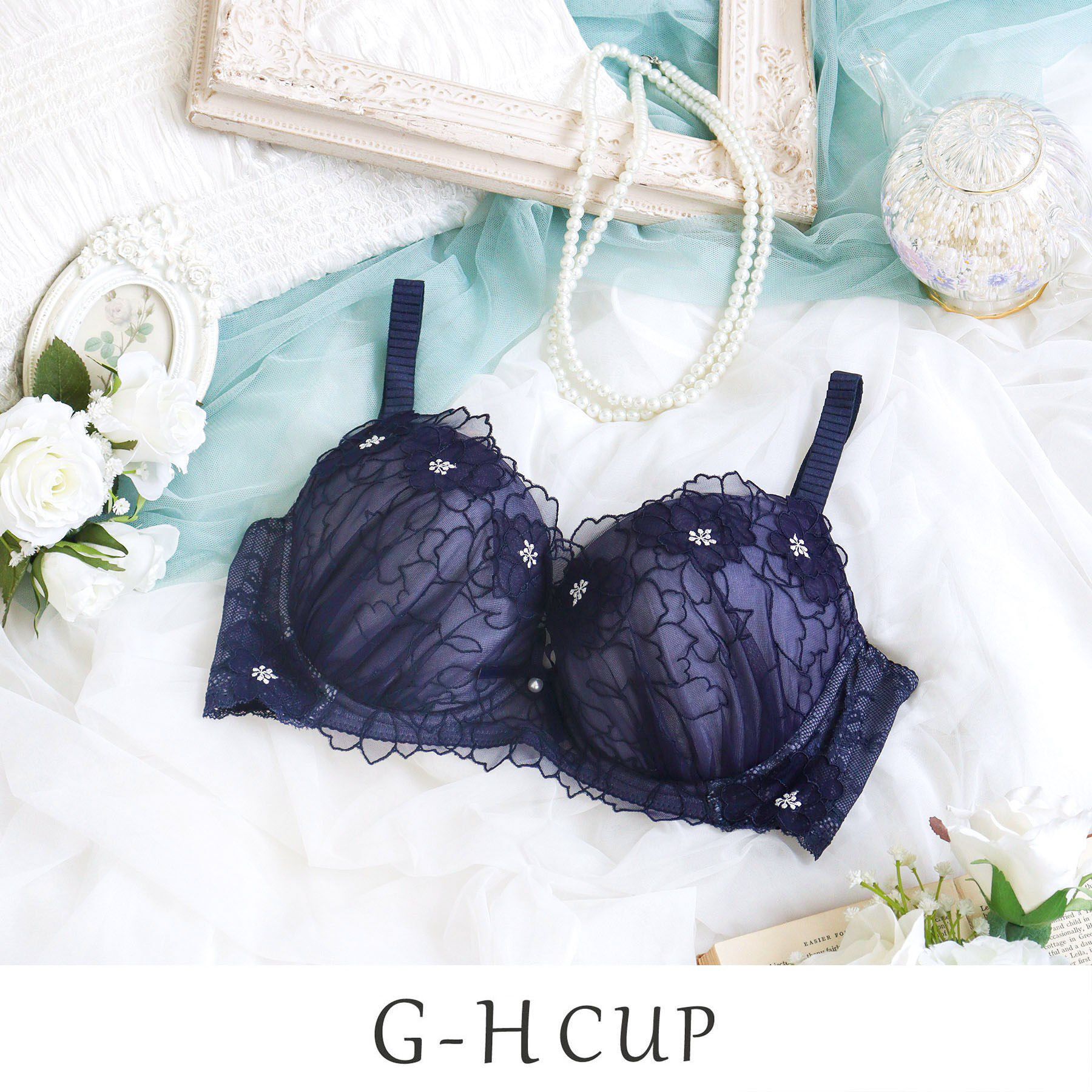 Risa Magli「スティーナ ブラジャー （G-H） ＜N Make Type＞」|インナー|ネイビー(094)