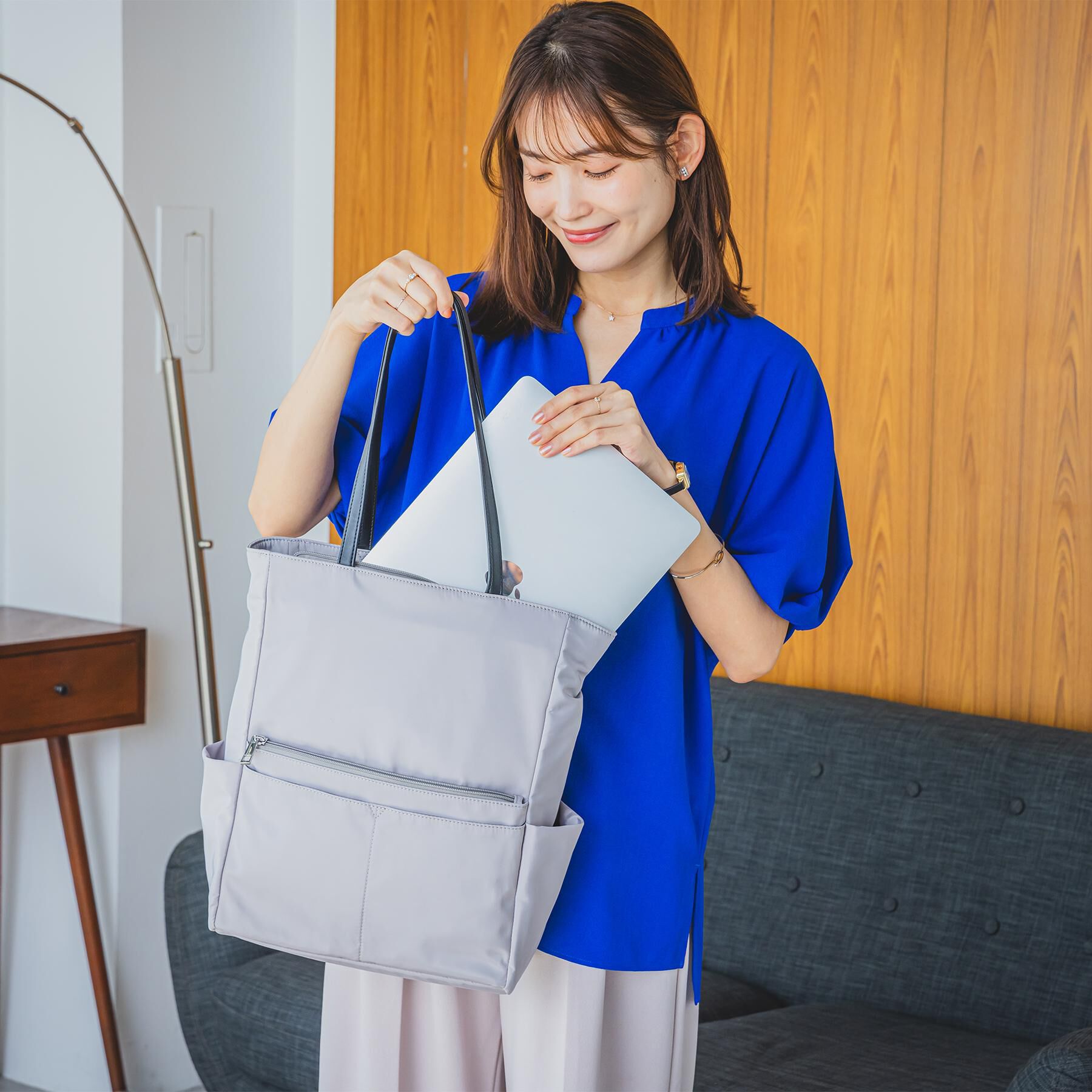 ITS&rsquo;DEMO「【通勤／A4対応】PC収納縦型トート」|トートバッグ|