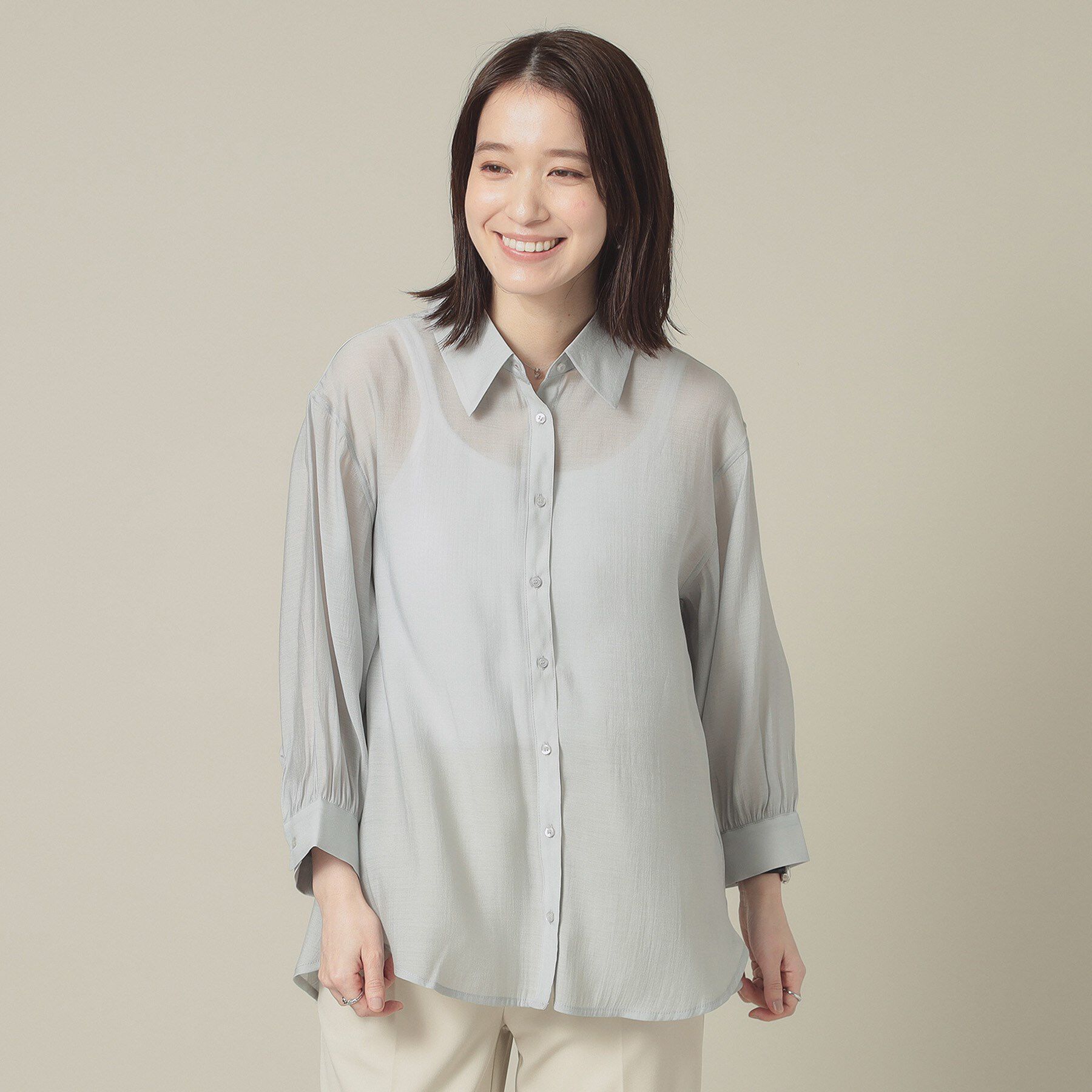 ITS&rsquo;DEMO「【手洗い可】シアーシャツ」|シャツ・ブラウス|