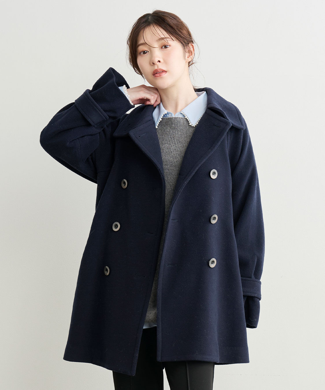 COCO DEAL「スタンドカラーミドル丈トレンチコート」|トレンチコート|