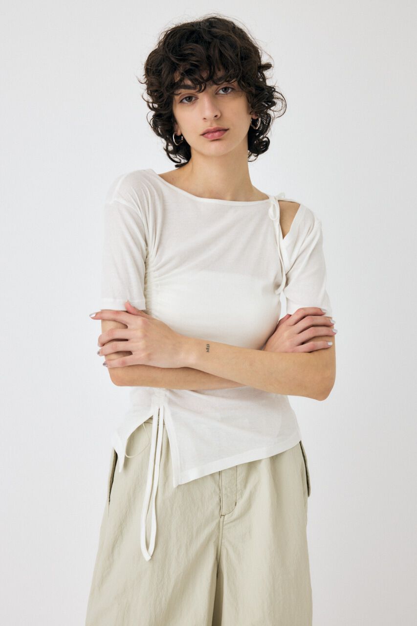 MOUSSY「ONE SHOULDER タイネック TEE」|Tシャツ・カットソー|