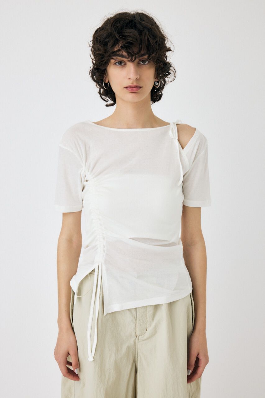 MOUSSY「ONE SHOULDER タイネック TEE」|Tシャツ・カットソー|
