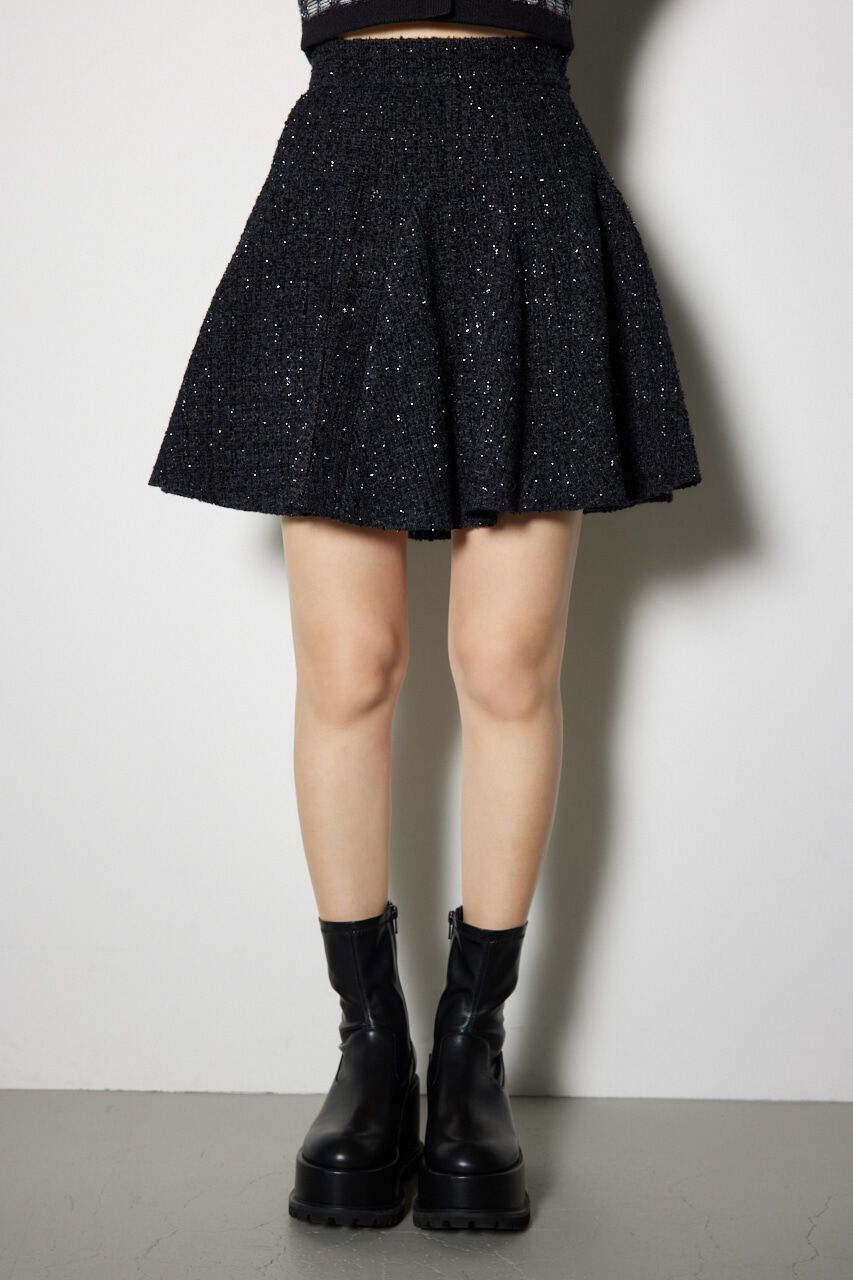 rienda「ボリュームフリルラメツイードスコットショートパンツ」|その他|