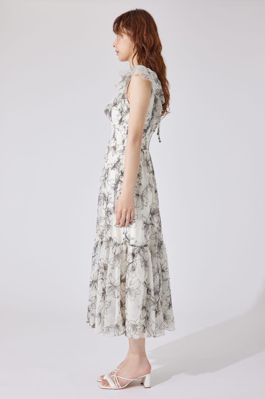 rienda「エンブロイダリーチュールフレアスリーブワンピース」|ワンピース|