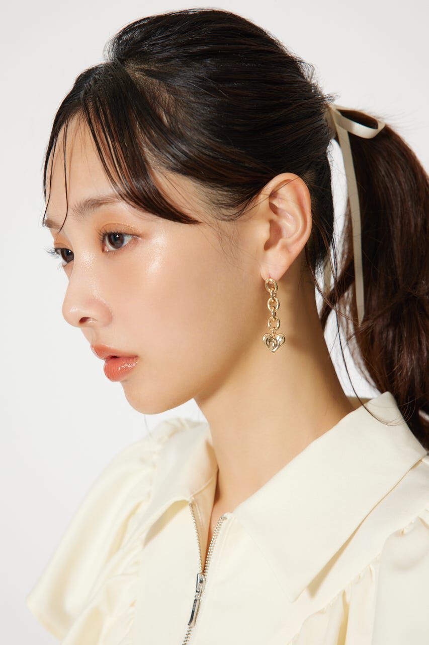 rienda「ニュアンスハートプレートピアス」|ピアス|GLD