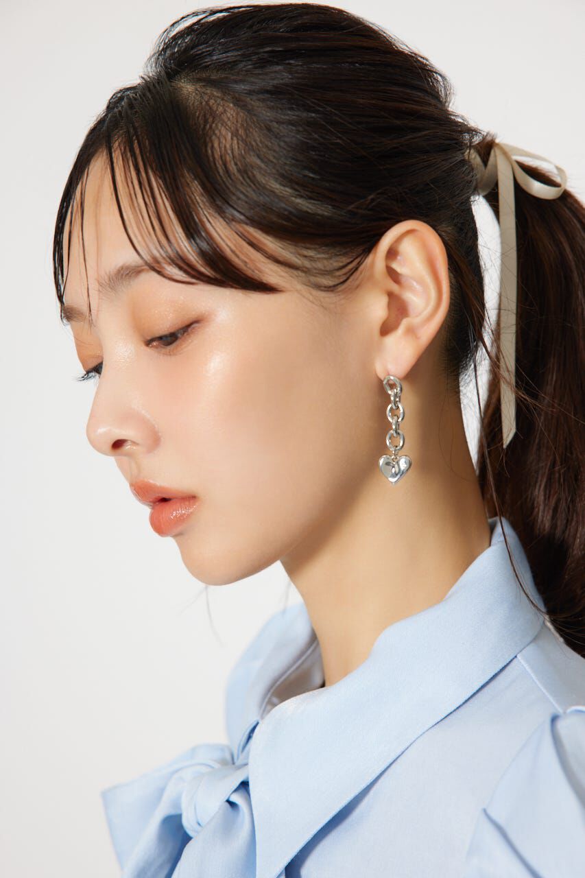 rienda「ニュアンスハートプレートピアス」|ピアス|SLV