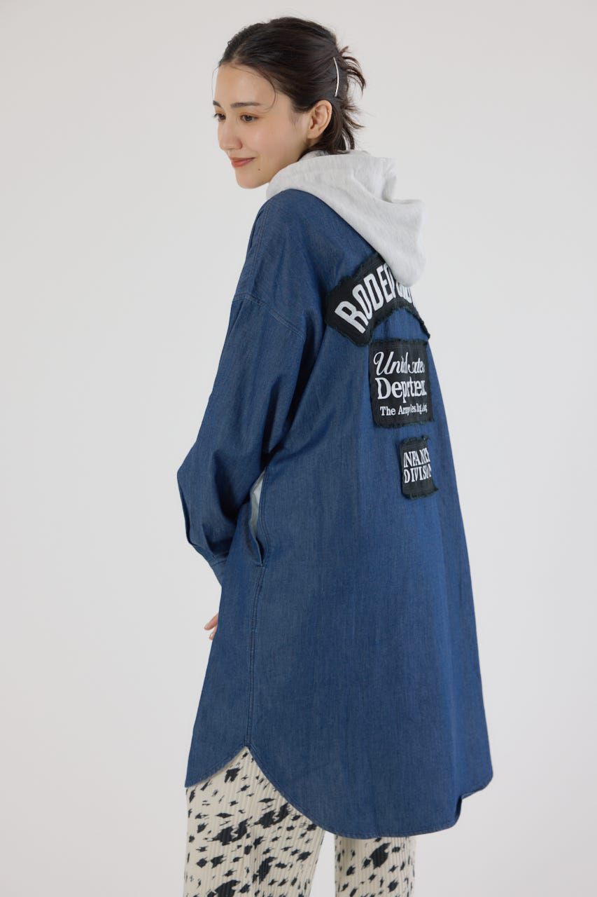 RODEO CROWNS「フード付きロゴシャツワンピース」|ワンピース|