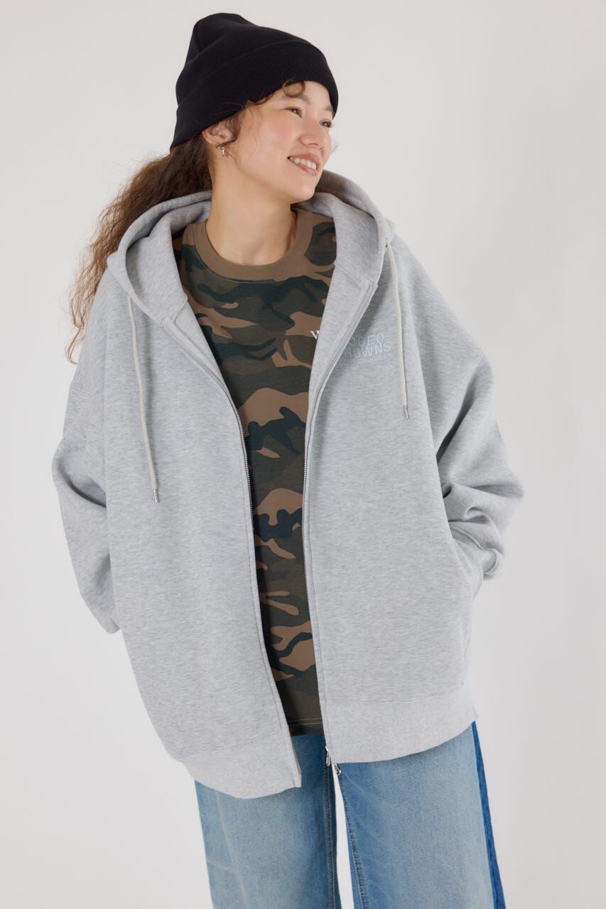 RODEO CROWNS「エンボスBIG ZIPパーカー」|パーカー|L/T.GRY1