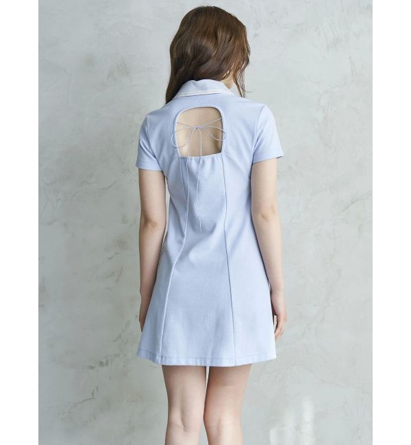 CALNAMUR「BACK OPEN POLO OP/バックオープンポロワンピース」|ワンピース|