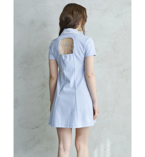 CALNAMUR「BACK OPEN POLO OP/バックオープンポロワンピース」|ワンピース|