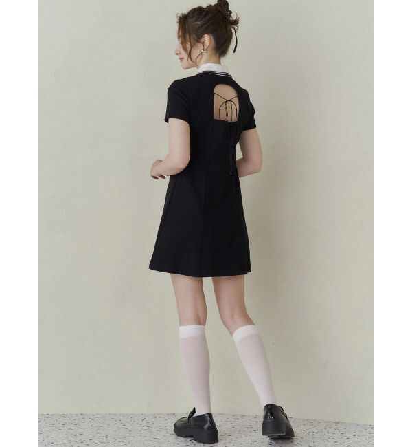 CALNAMUR「BACK OPEN POLO OP/バックオープンポロワンピース」|ワンピース|