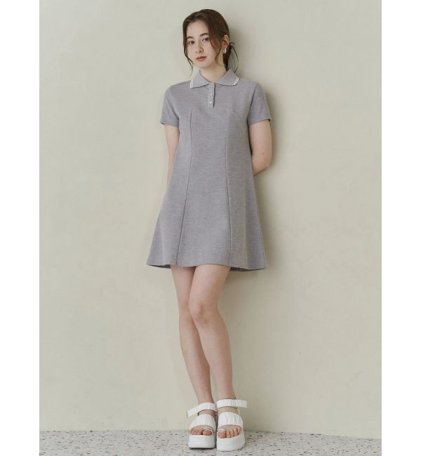 CALNAMUR「BACK OPEN POLO OP/バックオープンポロワンピース」|ワンピース|
