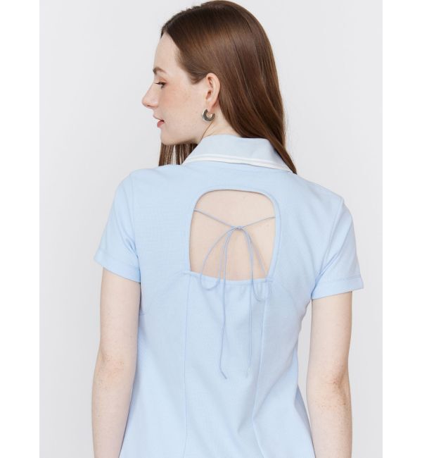 CALNAMUR「BACK OPEN POLO OP/バックオープンポロワンピース」|ワンピース|