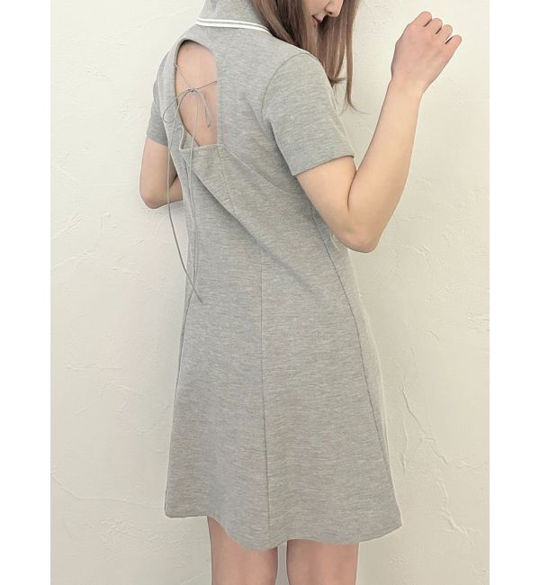CALNAMUR「BACK OPEN POLO OP/バックオープンポロワンピース」|ワンピース|