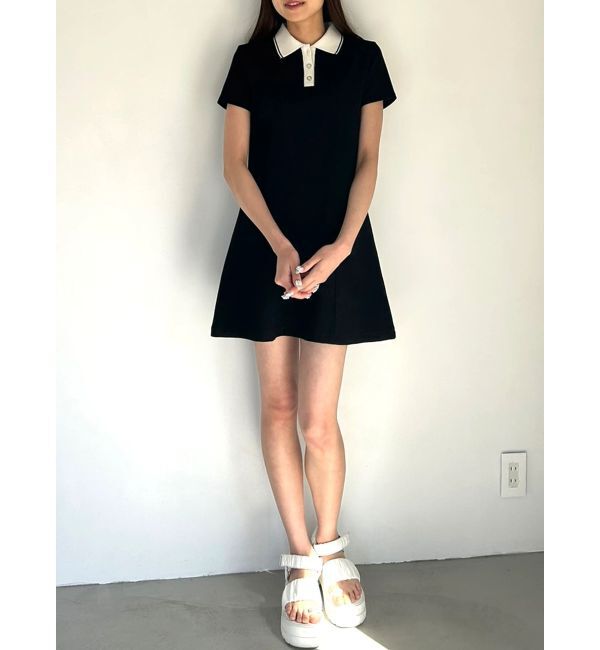 CALNAMUR「BACK OPEN POLO OP/バックオープンポロワンピース」|ワンピース|