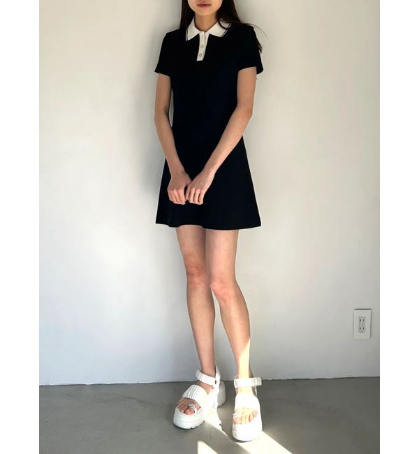 CALNAMUR「BACK OPEN POLO OP/バックオープンポロワンピース」|ワンピース|
