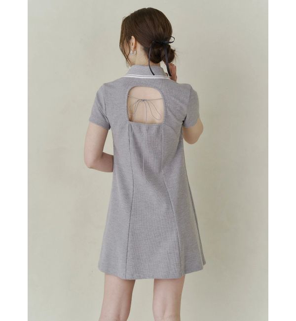 CALNAMUR「BACK OPEN POLO OP/バックオープンポロワンピース」|ワンピース|
