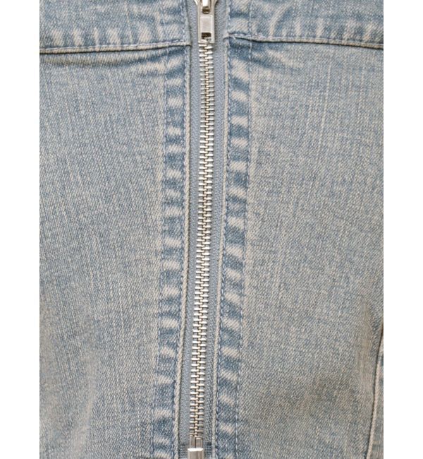 CALNAMUR「BACK RIBBON DENIM ALL IN ONE/バックリボンデニムオールインワン」|ワンピース|