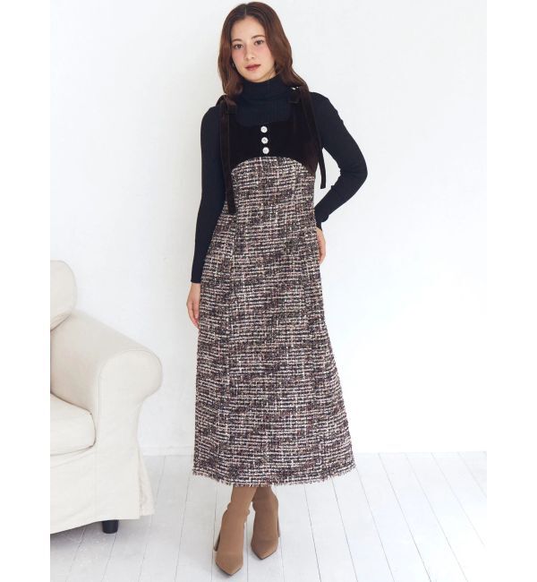 CALNAMUR「クラシックツイードロングワンピース」|ワンピース|