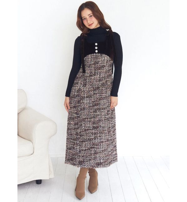 CALNAMUR「クラシックツイードロングワンピース」|ワンピース|