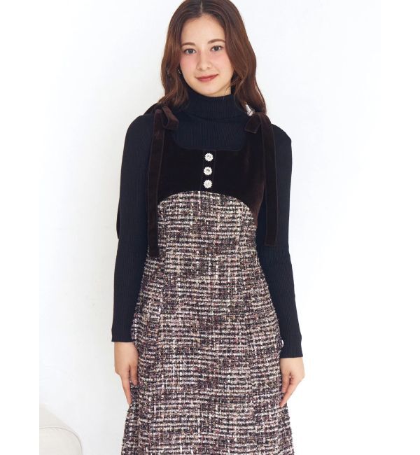 CALNAMUR「クラシックツイードロングワンピース」|ワンピース|