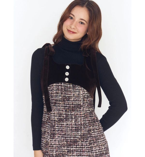 CALNAMUR「クラシックツイードロングワンピース」|ワンピース|