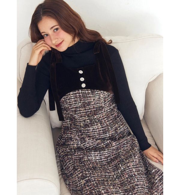 CALNAMUR「クラシックツイードロングワンピース」|ワンピース|