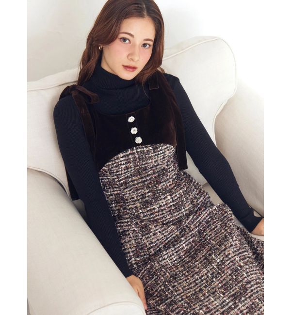 CALNAMUR「クラシックツイードロングワンピース」|ワンピース|