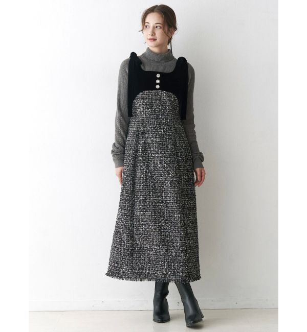 CALNAMUR「クラシックツイードロングワンピース」|ワンピース|
