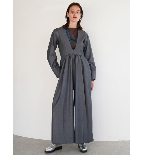 ELENDEEK「DEEP NECK ALL IN ONE」|オールインワン|グレー