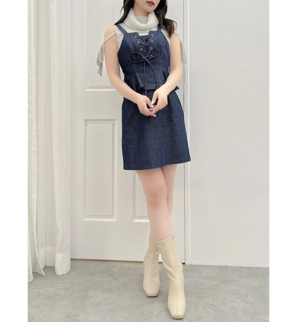 dazzlin「レースアップビスチェミニワンピース」|ワンピース|