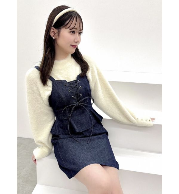 dazzlin「レースアップビスチェミニワンピース」|ワンピース|