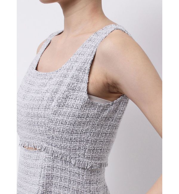 MERCURYDUO「カットアウトツイードミニマーメイドワンピース」|ワンピース|