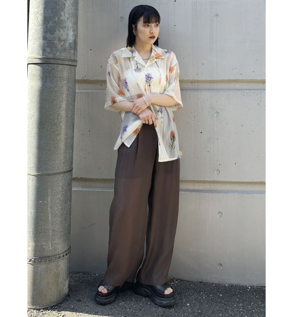 MURUA「フラワーシアーオープンカラーシャツ【WEB限定】」|シャツ・ブラウス|