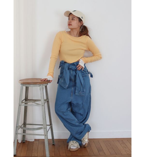 Ungrid「テンセル混デニムオールインワン」|オールインワン|