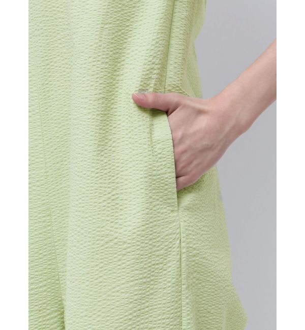 Ungrid「スクエアネックギャザーデザインロンパース」|オールインワン|