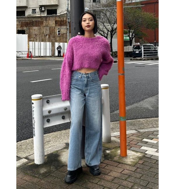 EVRIS「カラーシャギークロップドニットトップス」|ニット・セーター|