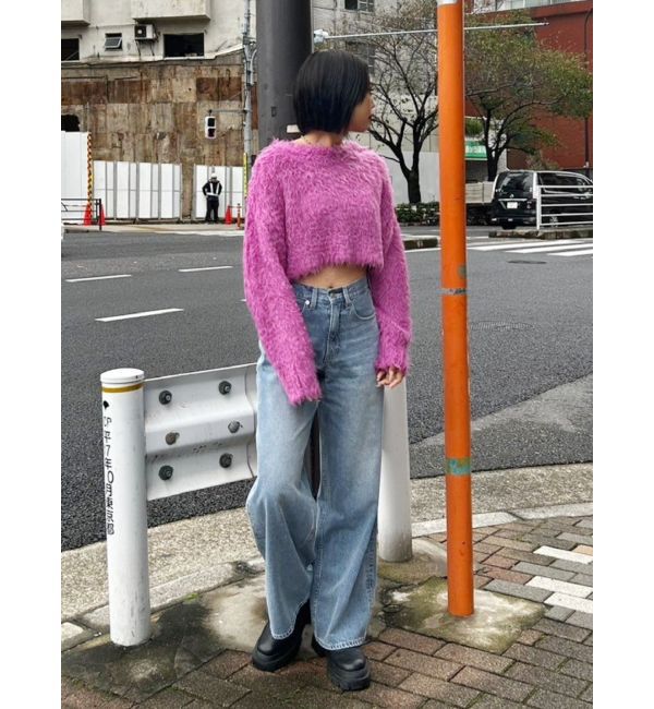 EVRIS「カラーシャギークロップドニットトップス」|ニット・セーター|