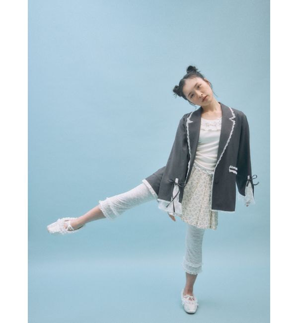 merry jenny「lace slit ribbon jacket」|テーラードジャケット|