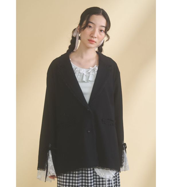 merry jenny「lace slit ribbon jacket」|テーラードジャケット|