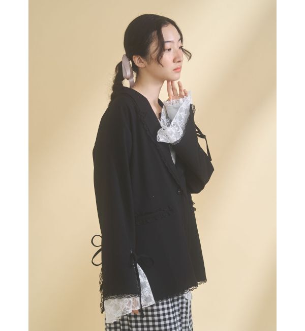 merry jenny「lace slit ribbon jacket」|テーラードジャケット|
