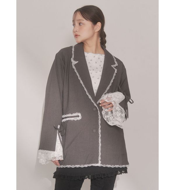merry jenny「lace slit ribbon jacket」|テーラードジャケット|