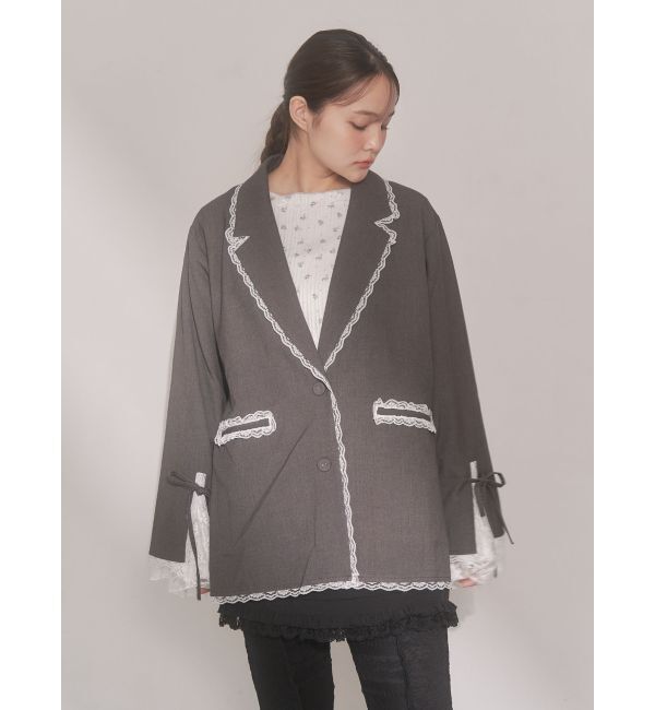 merry jenny「lace slit ribbon jacket」|テーラードジャケット|