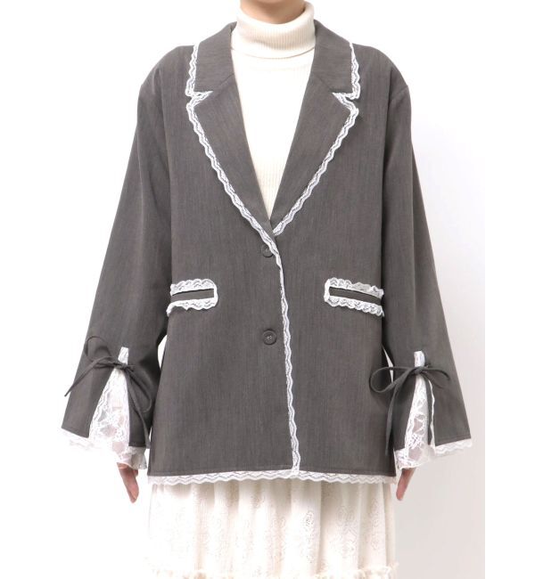 merry jenny「lace slit ribbon jacket」|テーラードジャケット|