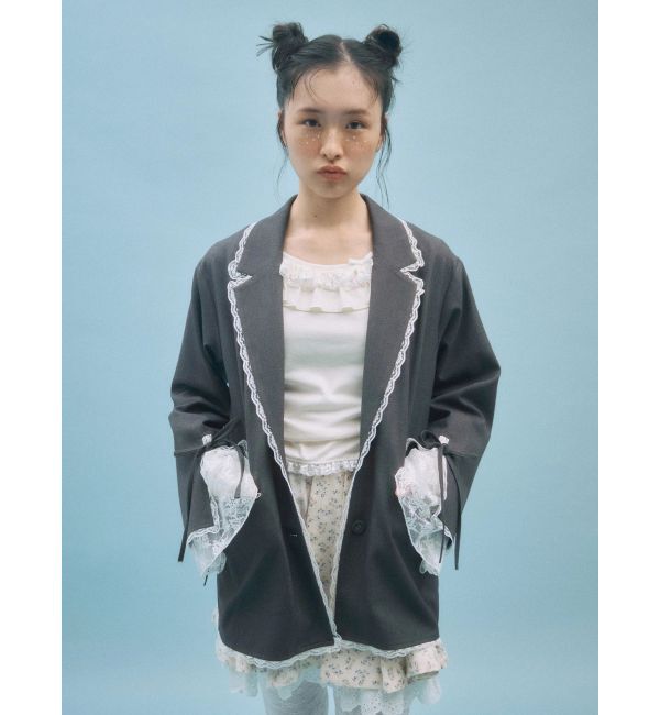 merry jenny「lace slit ribbon jacket」|テーラードジャケット|