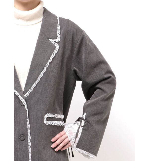 merry jenny「lace slit ribbon jacket」|テーラードジャケット|