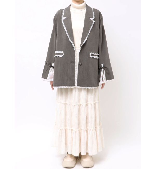 merry jenny「lace slit ribbon jacket」|テーラードジャケット|