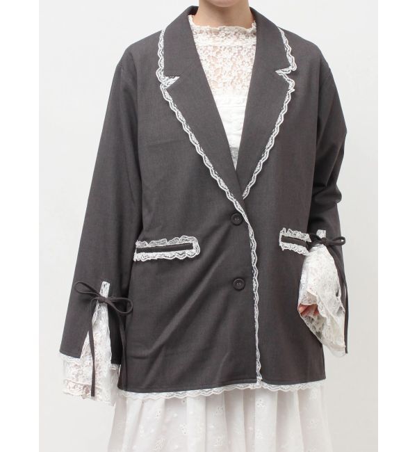merry jenny「lace slit ribbon jacket」|テーラードジャケット|