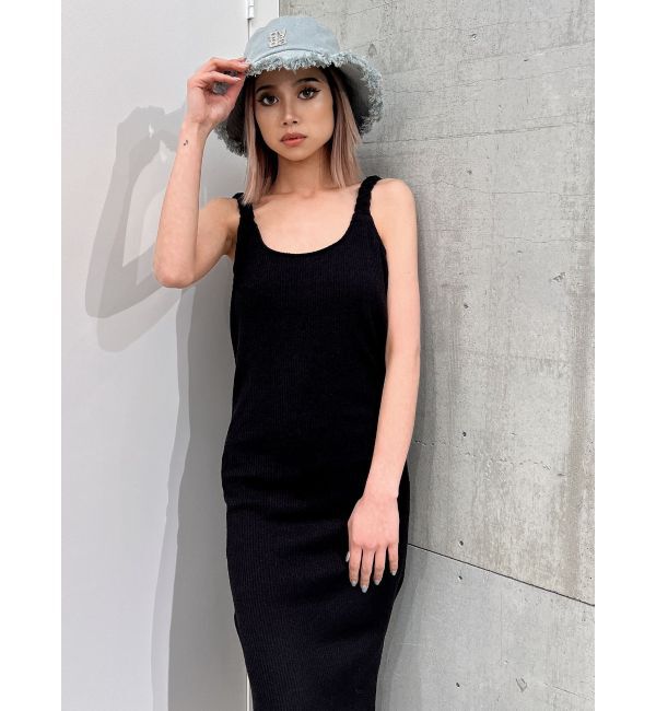 GYDA「TWISTショルダーストラップソフトタッチロングワンピース」|ワンピース|